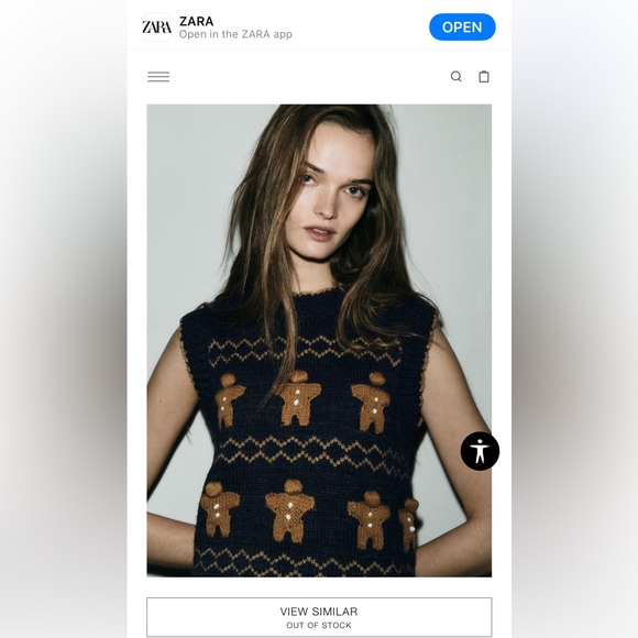 Zara Gingerbread Man Knitted Vest, Large - Picture 6 of 6